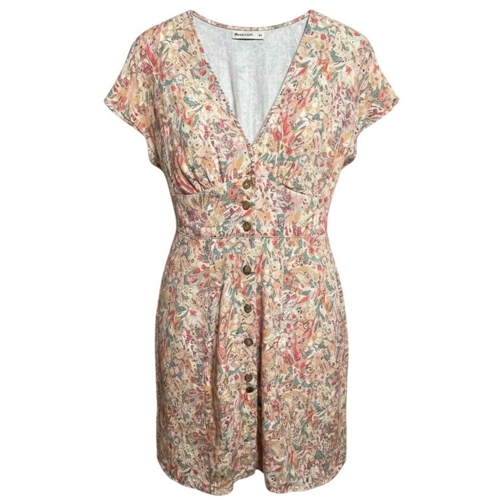 Marine Layer Camila Mini Dress Super-bloom Floral Button Front A Line Pockets XS